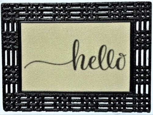 Dollhouse Miniature Door Mat - Hello