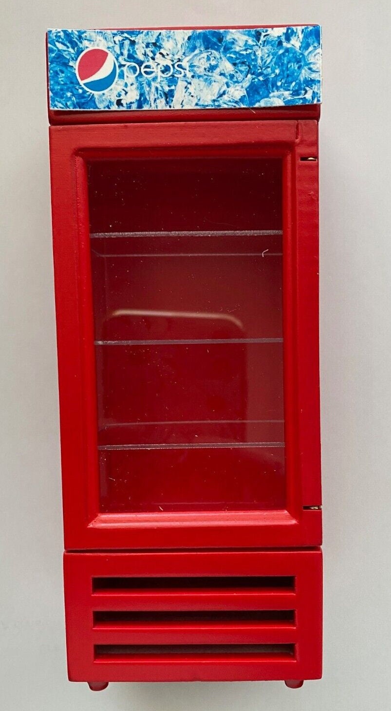 Dollhouse Miniature 1/12 Freezer for Supermarket or Store in Red