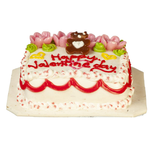 Dollhouse Miniature Happy Valentine Cake