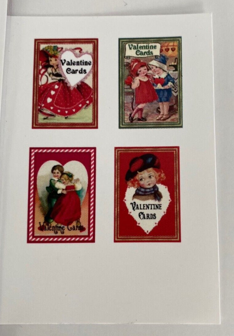 Dollhouse Miniature Retro Valentine Box and Cards - Kit