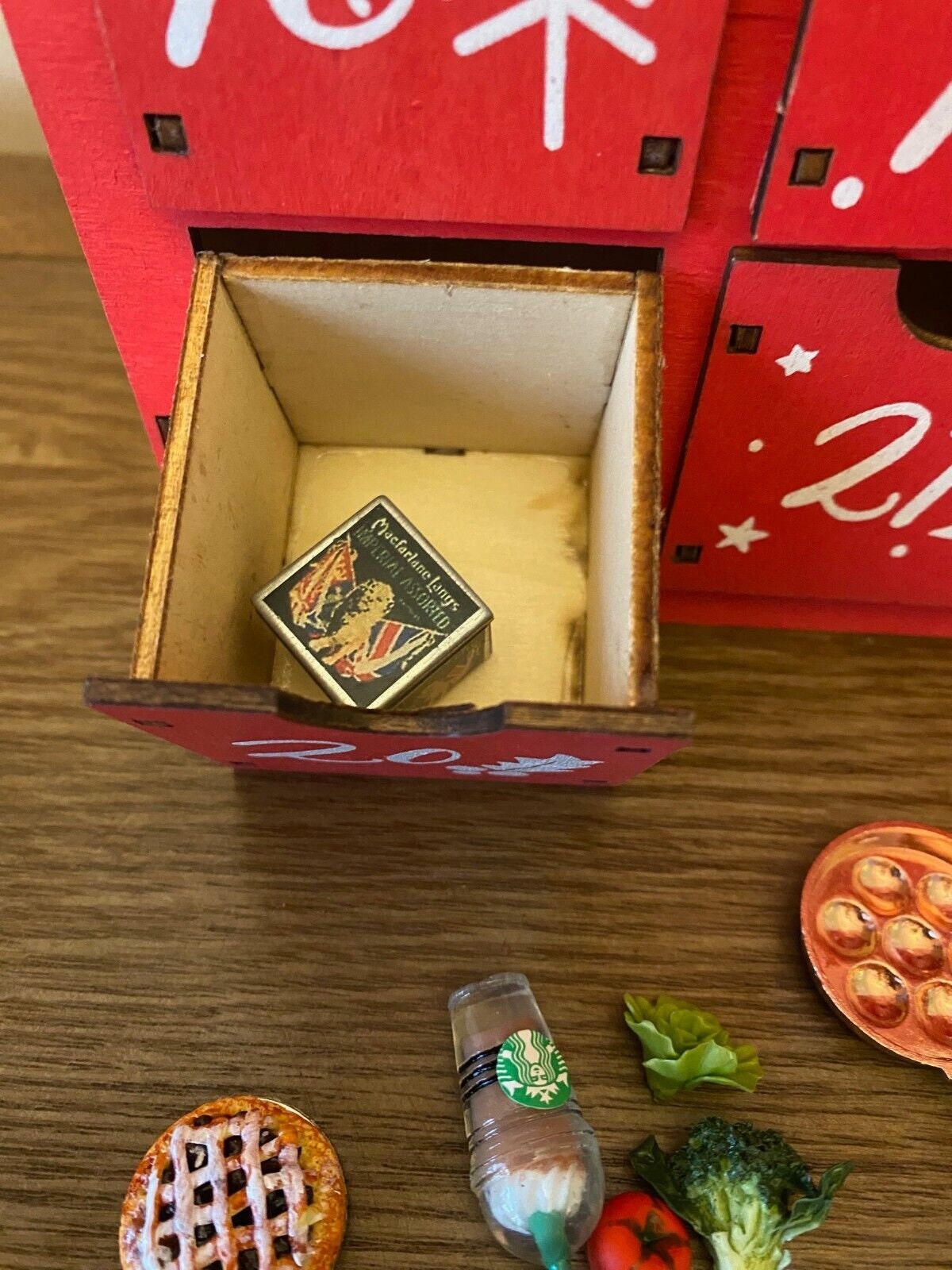 Lighted Holiday Advent Calendar Filled With Dollhouse Miniatures
