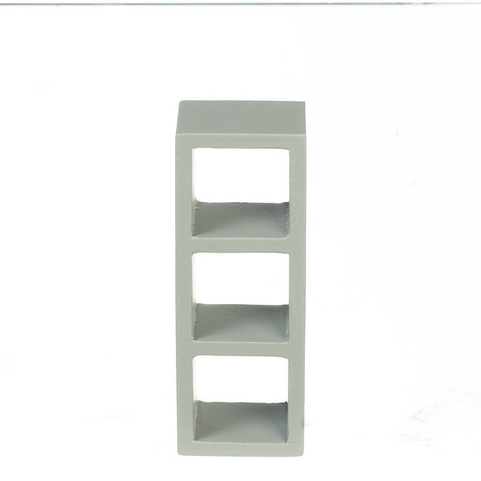 Dollhouse Miniature 3 Shelf Unit in Grey