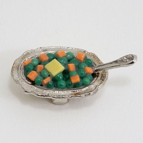 Dollhouse Miniature Side Dish of Peas and Carrots