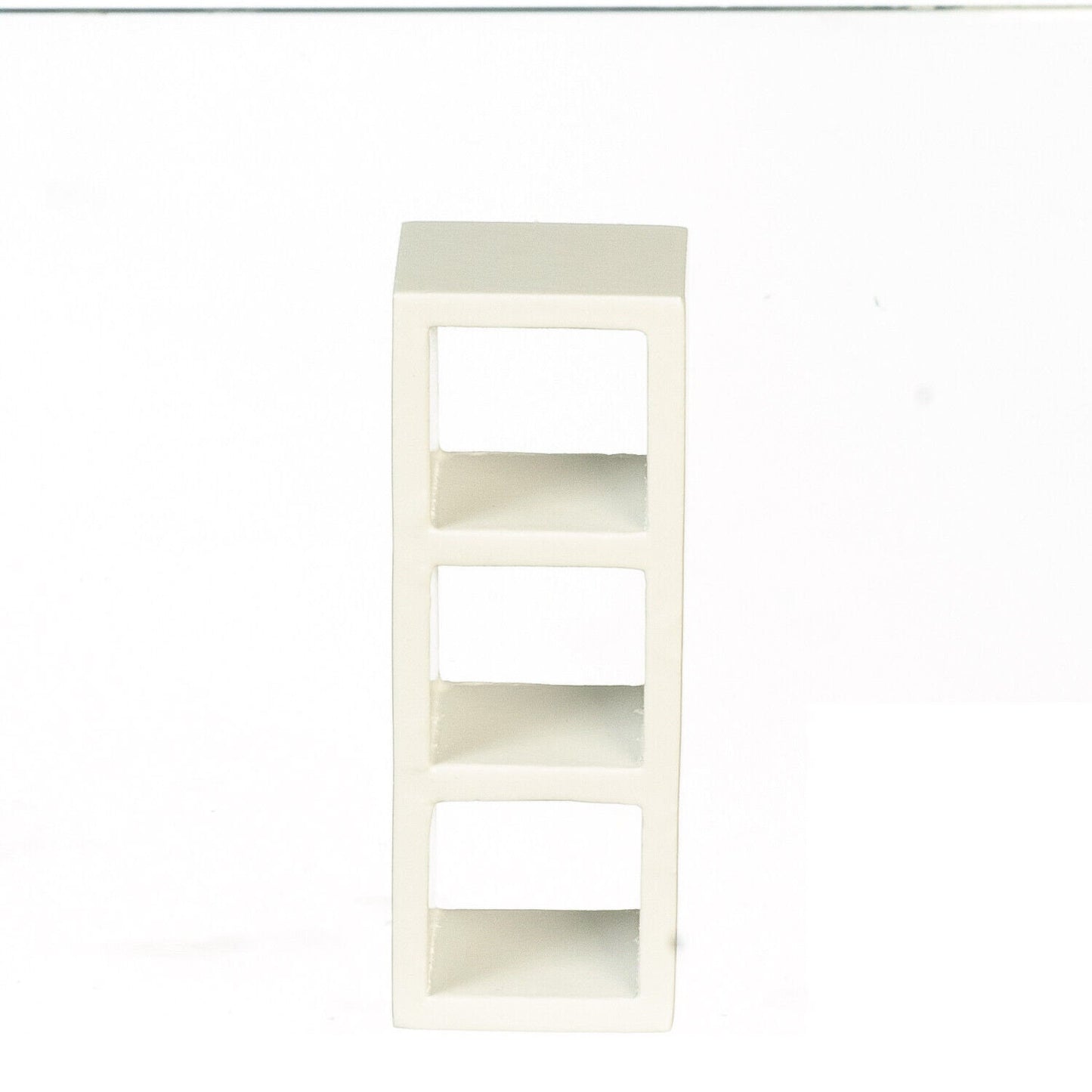 Dollhouse Miniature 3 Shelf Unit in White with 3 Storage Boxes