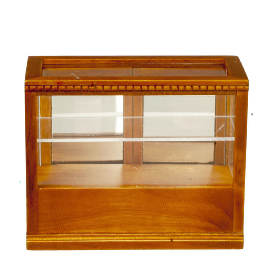 Dollhouse Miniature Rectangular Display Case in Walnut