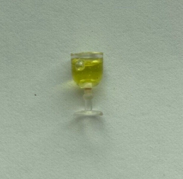 Dollhouse Miniature Glass of White Wine - Handcrafted