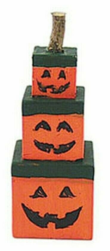Dollhouse miniature stacking jack-o-lantern boxes