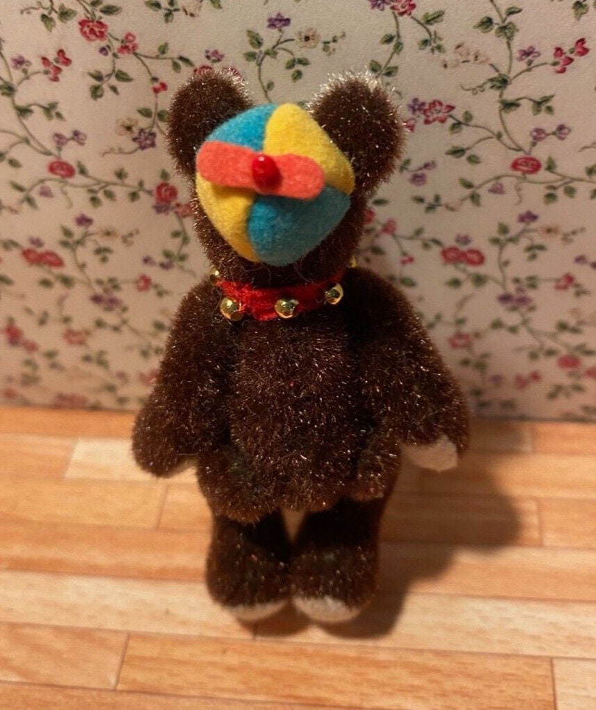 World of miniature bear  - circus bear - for dollhouse or collection