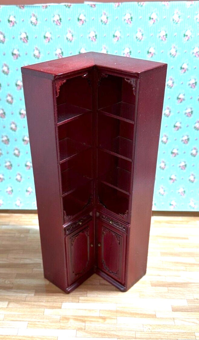 Dollhouse miniature 4 piece library set in mahogany by jia-li