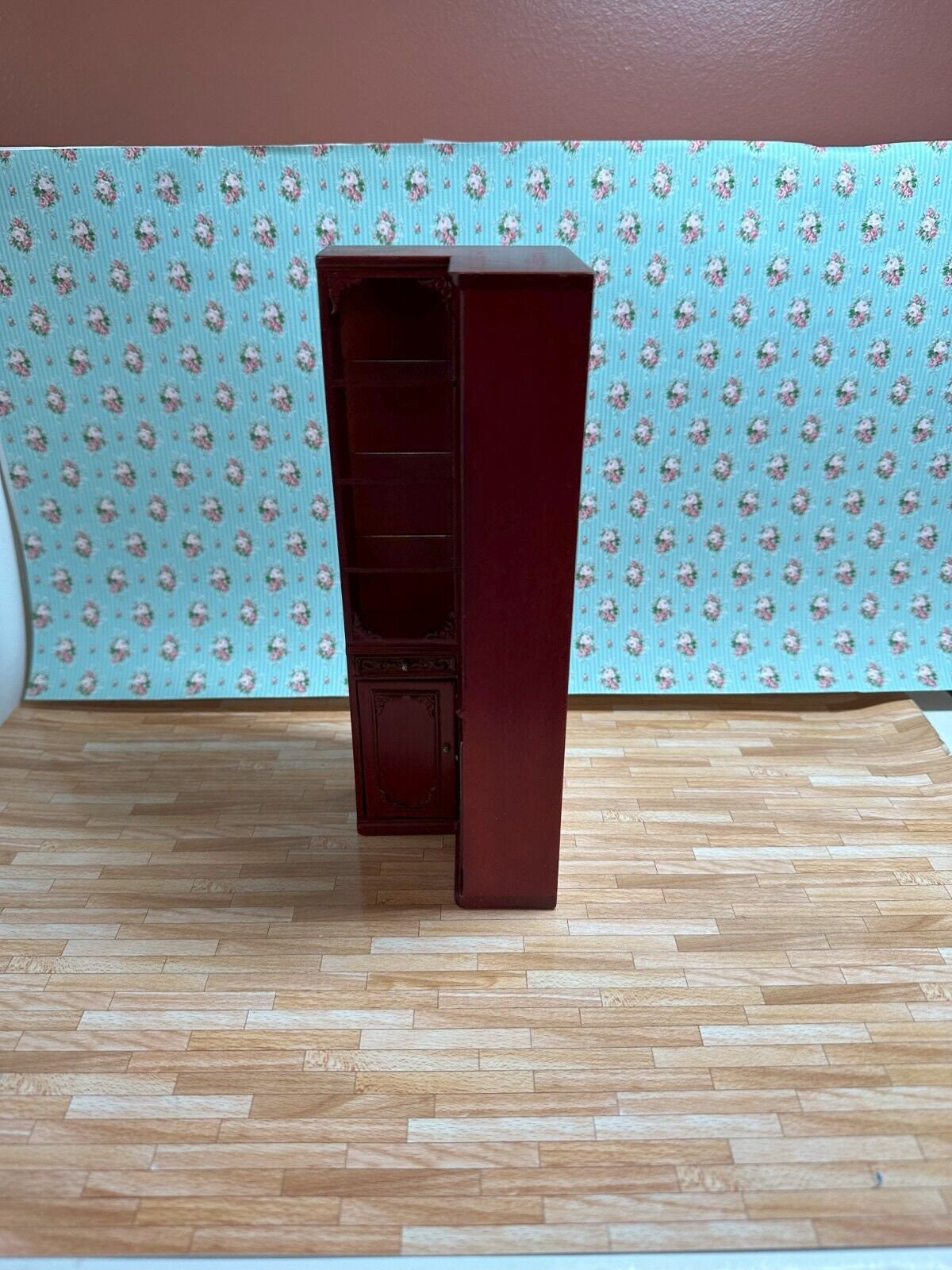 Dollhouse miniature 4 piece library set in mahogany by jia-li