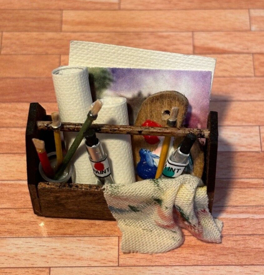 Dollhouse miniature art tote handcrafted by taylor jade