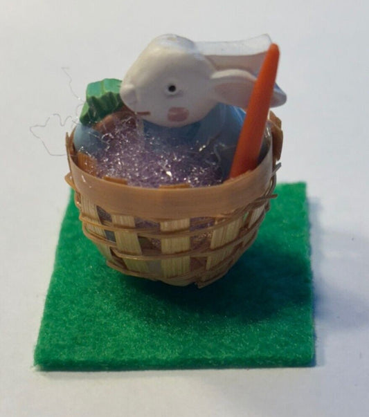 Dollhouse miniature bunny basket handcrafted by taylor jade