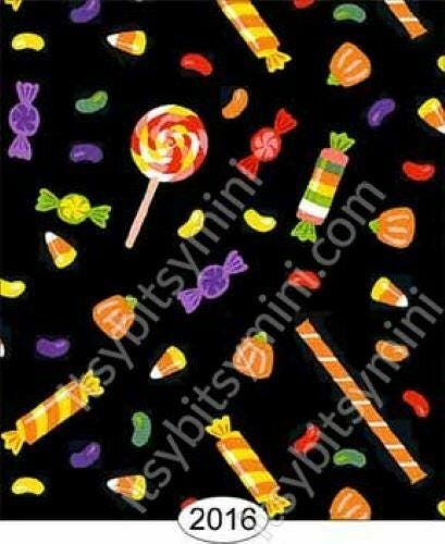 Dollhouse miniature wallpaper - halloween candy 1:12 scale