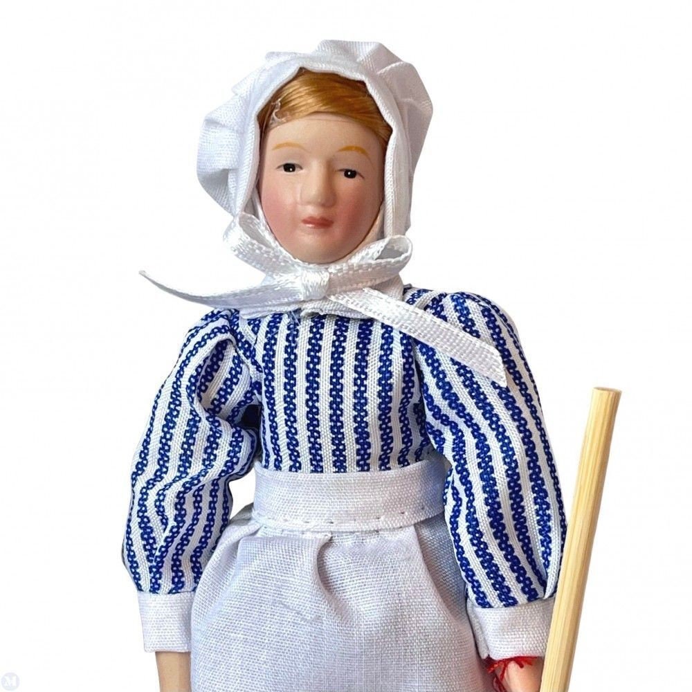 Dollhouse miniature butler, cook, and housemaid set 1/12 scale