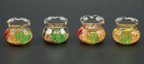 Dollhouse Miniature Glass Fish Bowl, Assorted