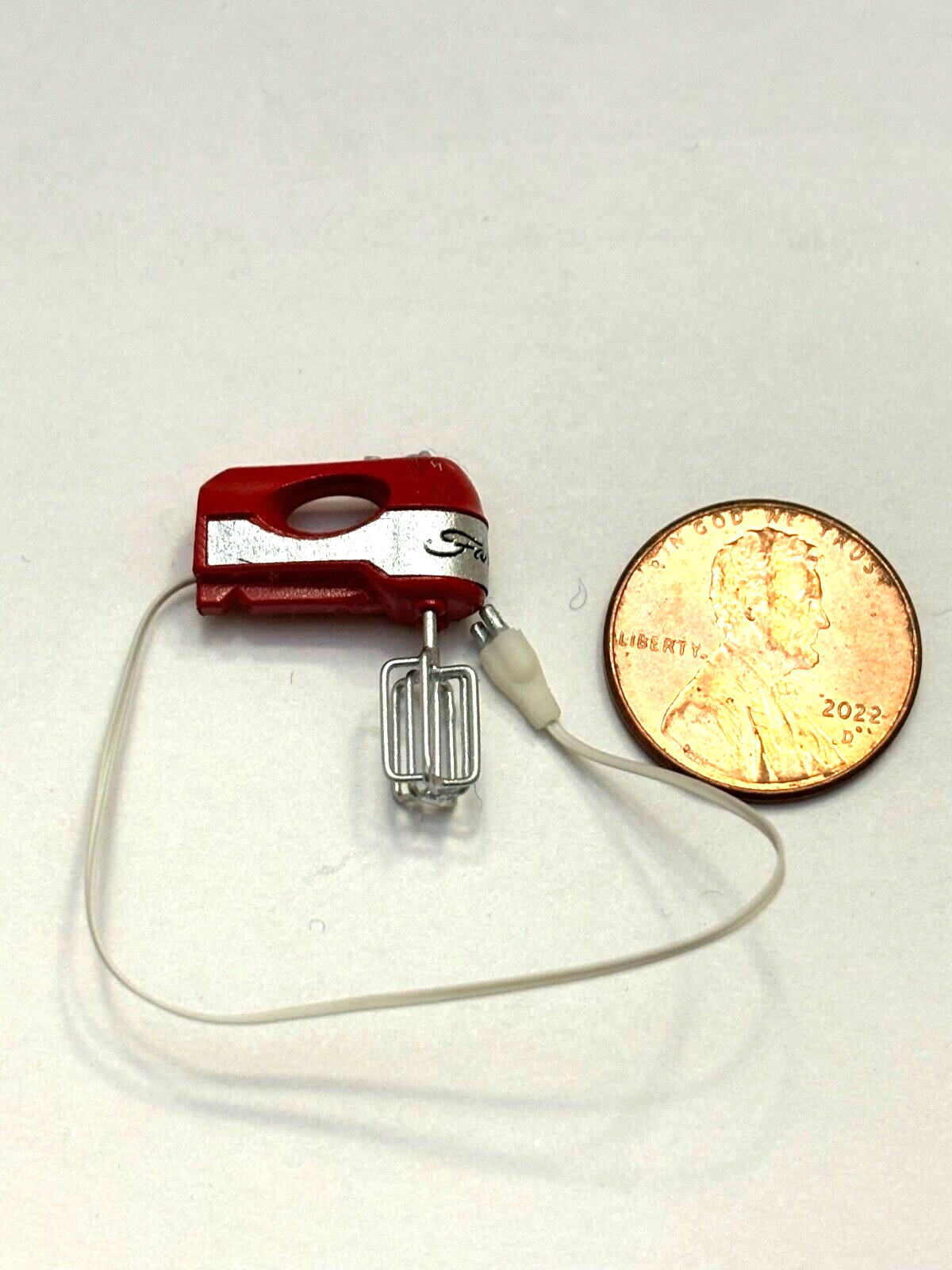 Dollhouse Miniature Handcrafted Red Hand Mixer IGMA Artisan
