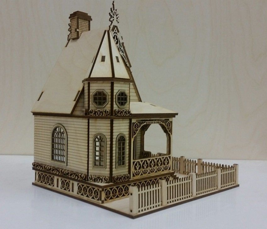Jasmine Gothic Victorian Cottage 1:48 Scale Dollhouse Kit