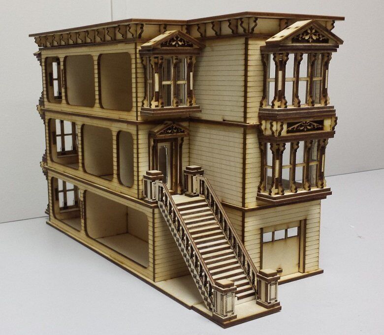 Lisa Painted Lady San Francisco Garage/French Door  1:48 Scale Dollhouse Kit