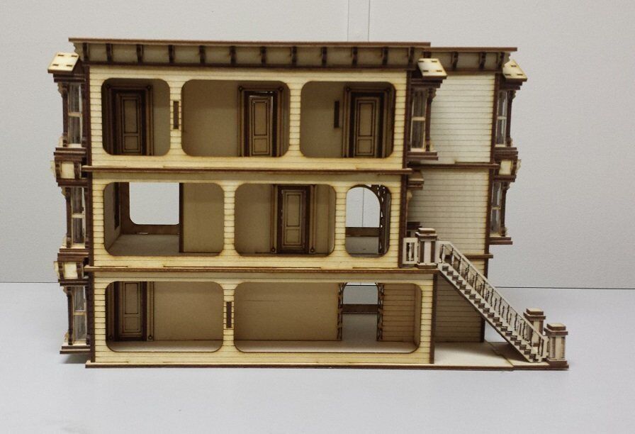 Lisa Painted Lady San Francisco Garage/French Door  1:48 Scale Dollhouse Kit