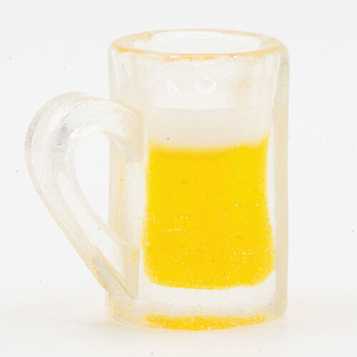 Dollhouse Miniature Mug of Beer, 2 Pack, Handcrafted