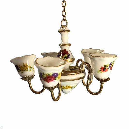 Reutter Porcelain Dollhouse Miniature Non-Working Porcelain Chandelier RP18900