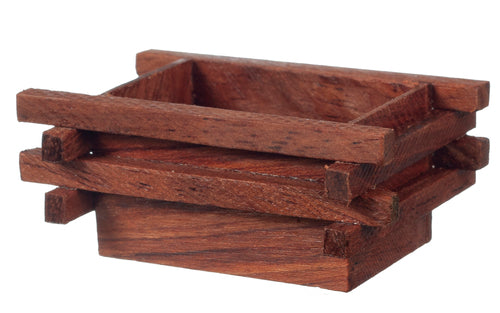 Dollhouse Miniature Wooden Slatted Crate in Walnut