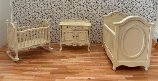 Dollhouse Miniature Haindpainted Nursery Set