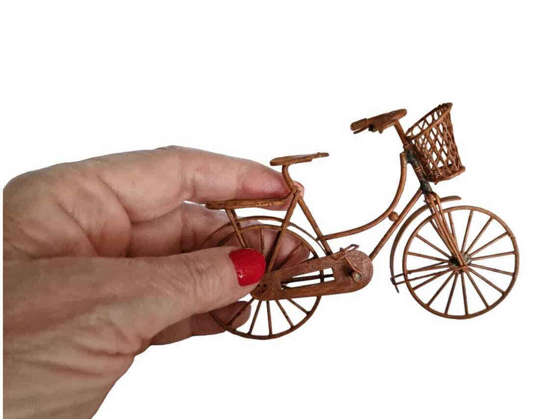 Dollhouse Miniature Rusty Metal Bicycle