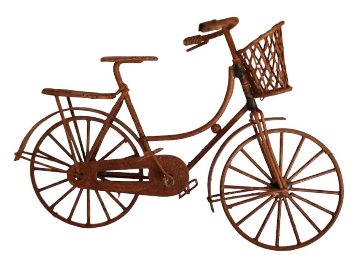 Dollhouse Miniature Rusty Metal Bicycle
