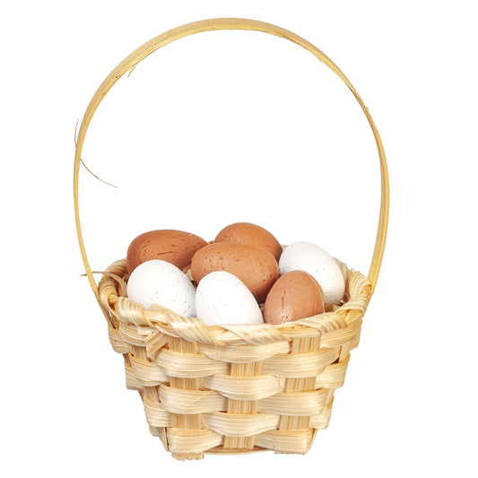Dollhouse Miniature Eggs in Basket