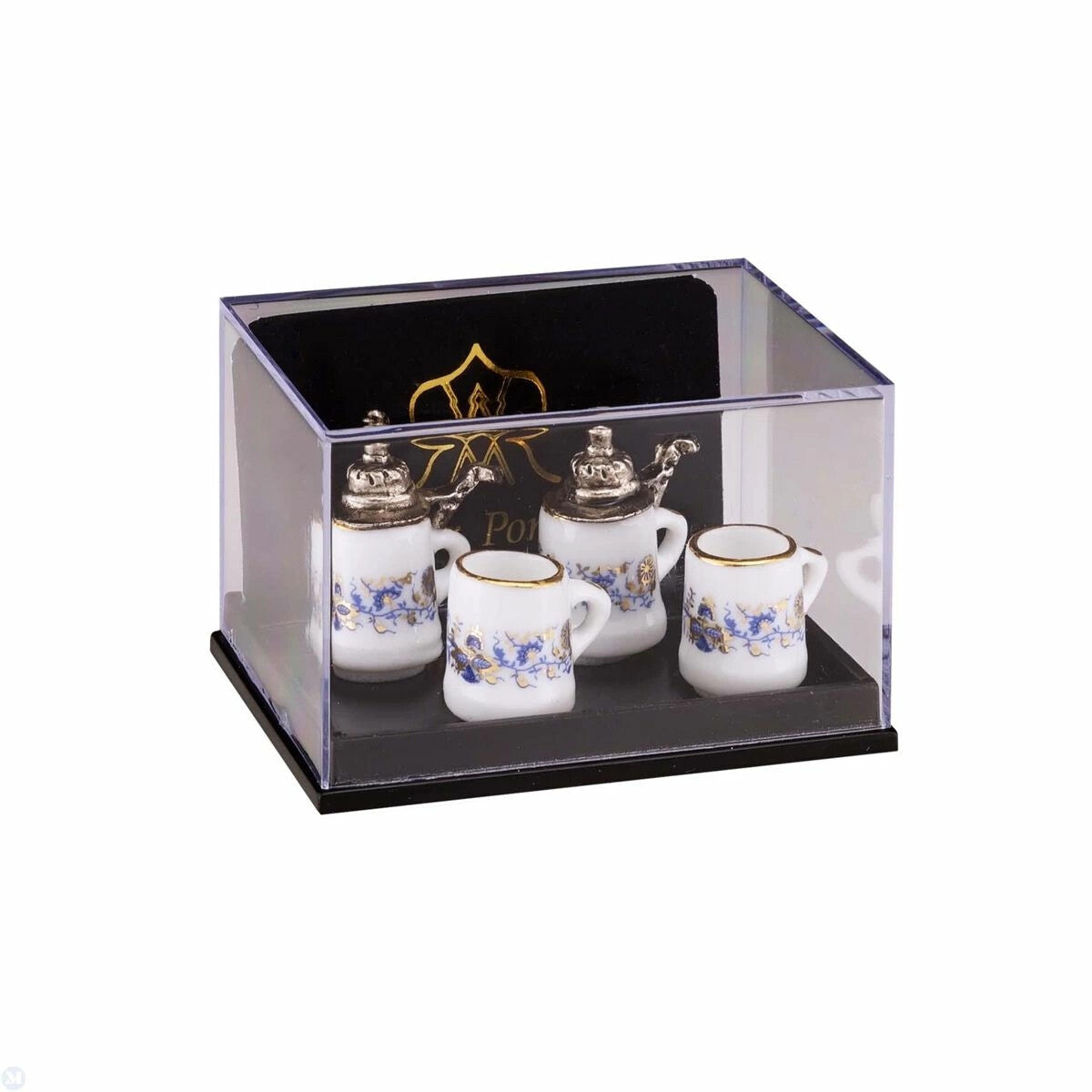 Dollhouse Miniature Reutter Porcelain Beer Stein and Mug Set