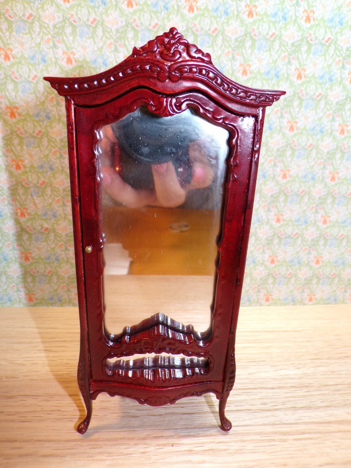 Bespaq Dollhouse Miniature Wardrobe in Mahogany