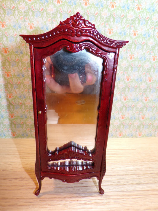 Bespaq Dollhouse Miniature Wardrobe in Mahogany