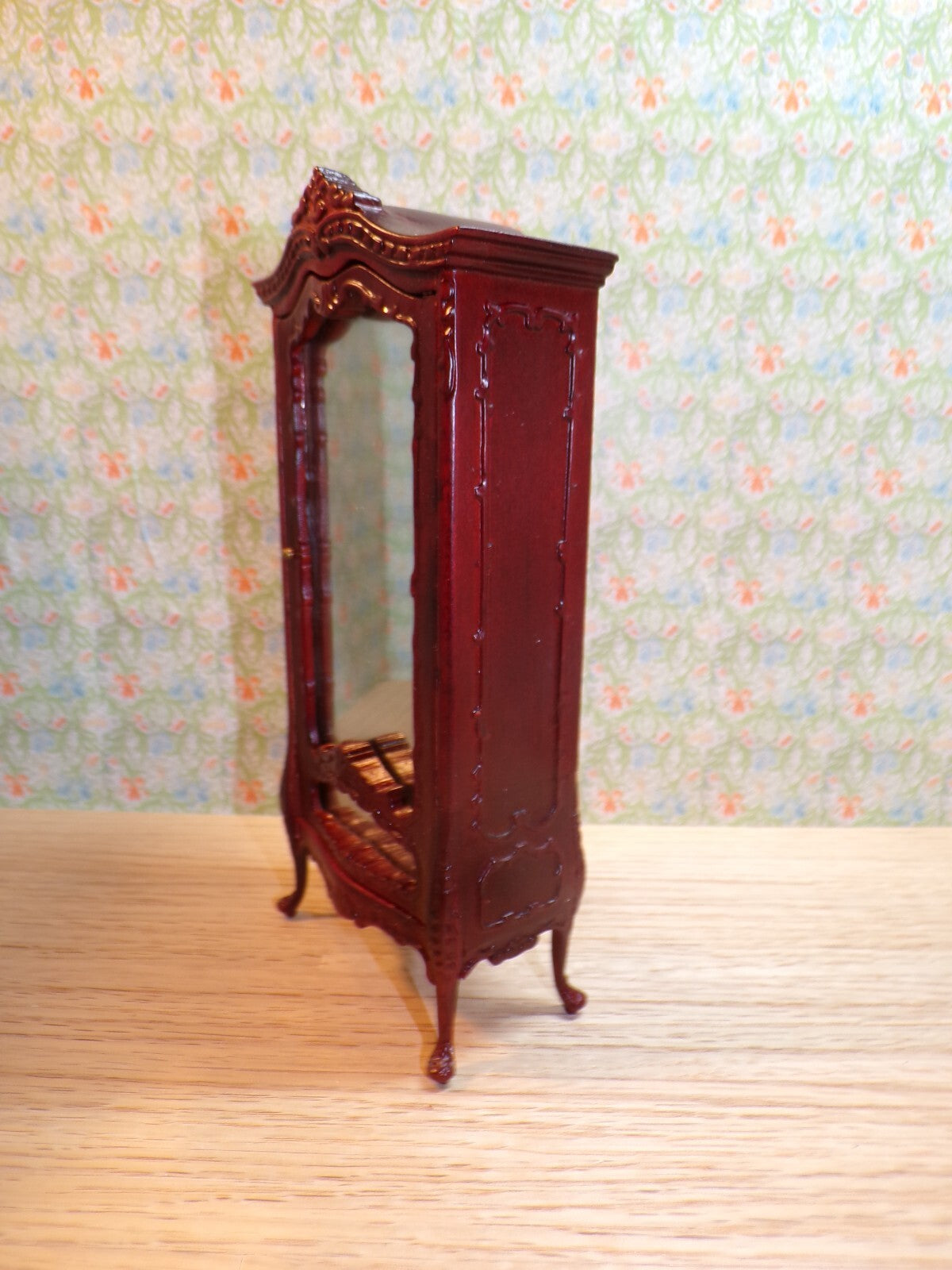 Bespaq Dollhouse Miniature Wardrobe in Mahogany