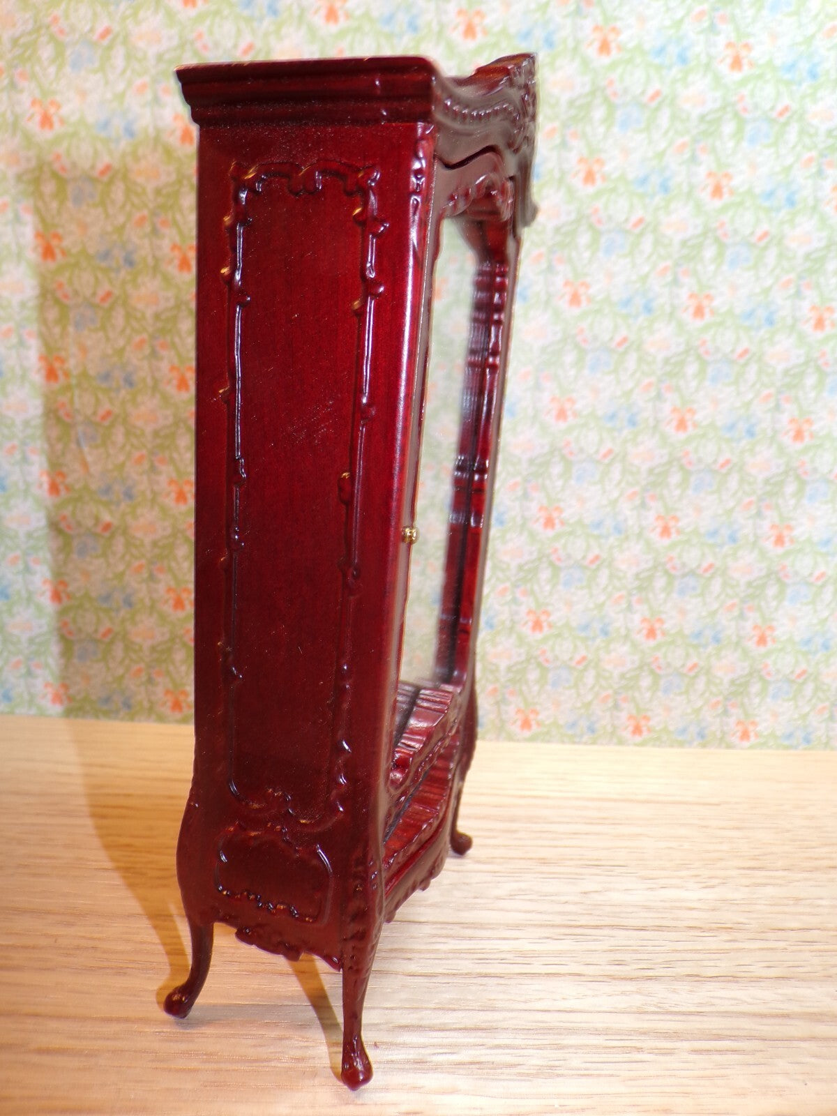 Bespaq Dollhouse Miniature Wardrobe in Mahogany