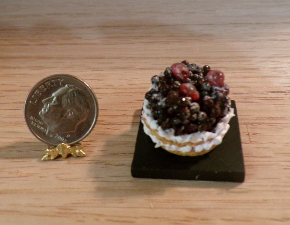 Dollhouse Miniature Mixed Berry Tart - Handcrafted