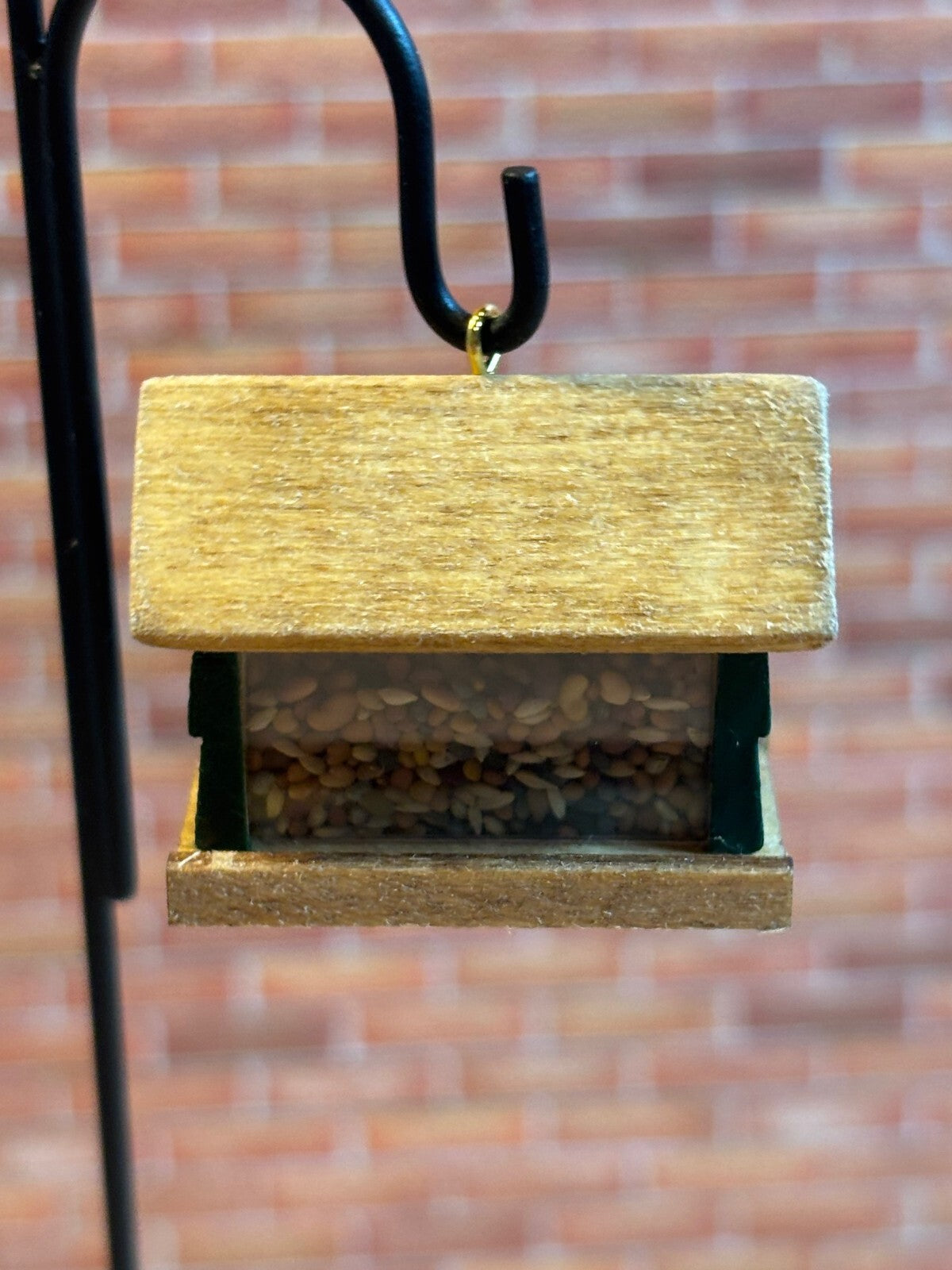 Dollhouse Miniature Birdfeeder with Cardinal - Handcrafted