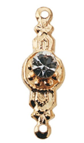 Dollhouse Miniature Gold-Plated Brass Crystal Provencial Knob, 2 Pieces