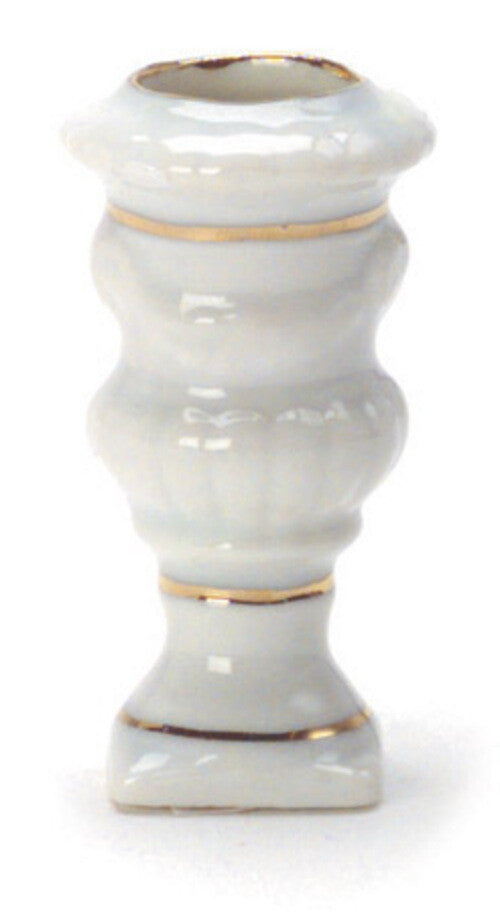 Dollhouse Miniature Porcelain Roma Planter w/ Gold Trim by Falcon Miniatures