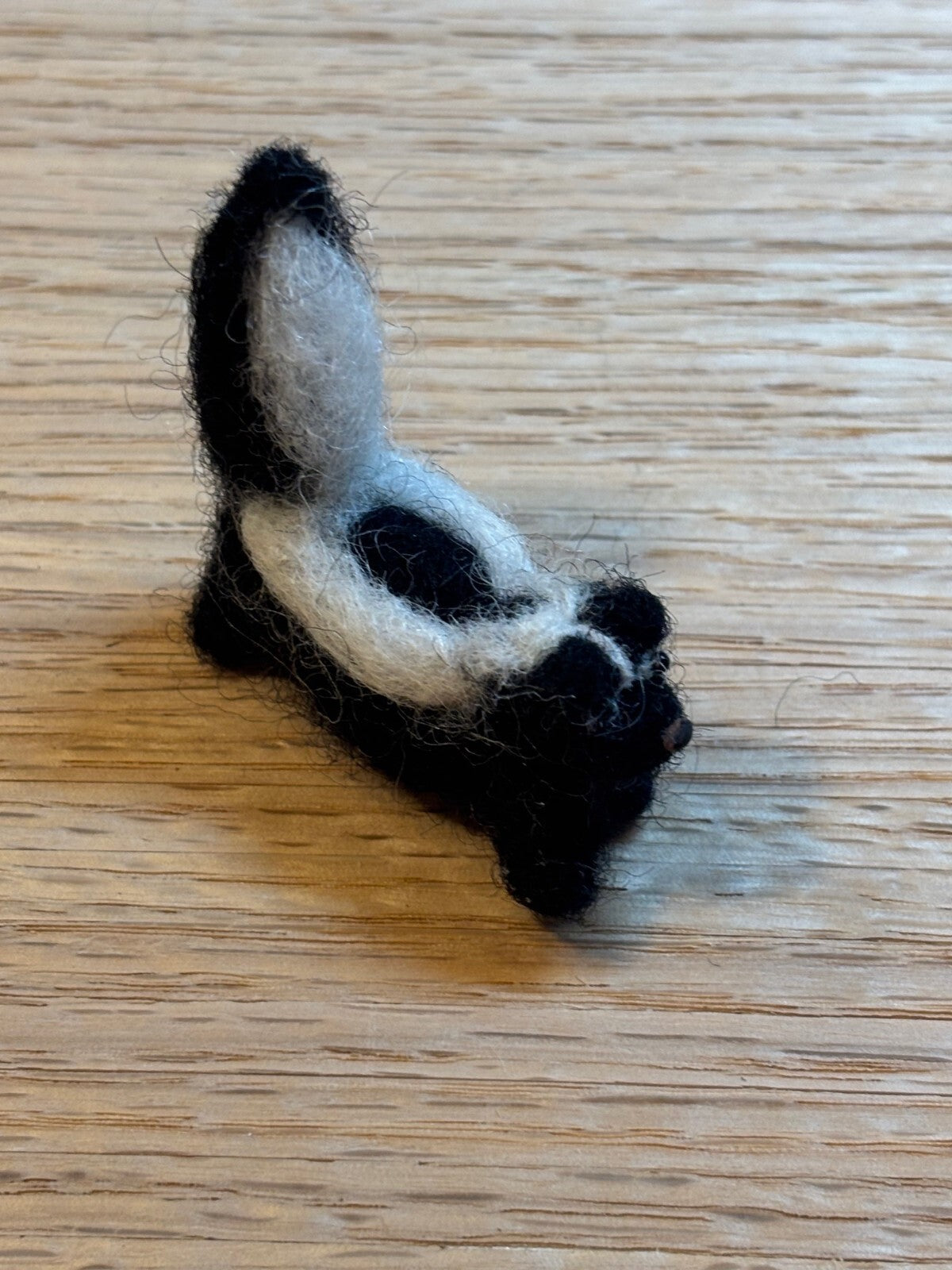 Dollhouse Miniature Felted Skunk, Handcrafted