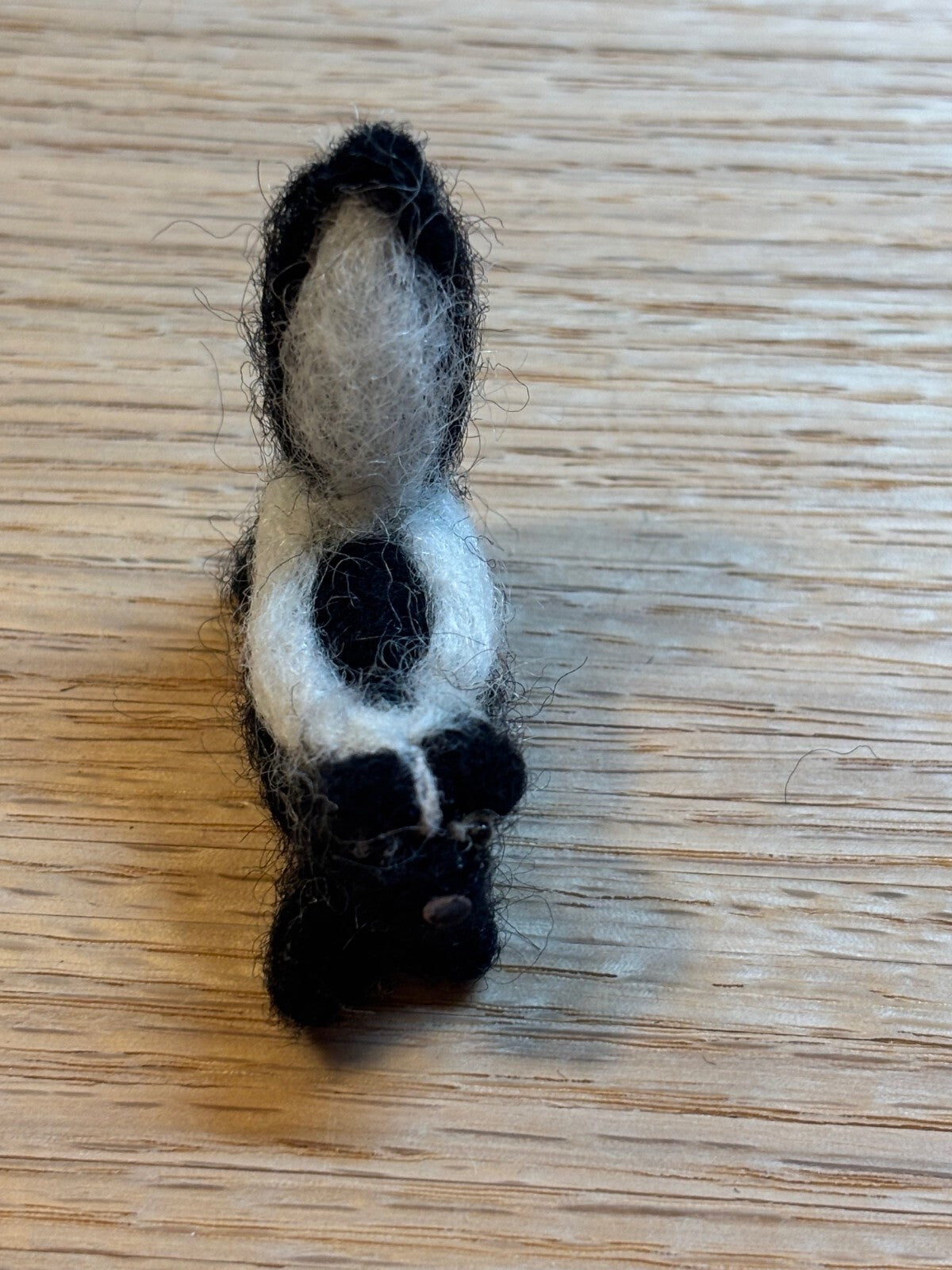 Dollhouse Miniature Felted Skunk, Handcrafted