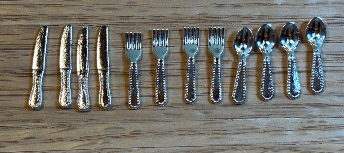 Dollhouse Miniature Cutlery Set of 12