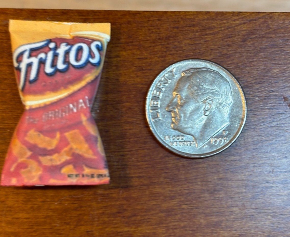 Dollhouse Miniature Fritos Corn Chips Bag - Handcrafted