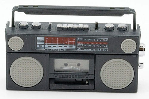 Dollhouse Miniature Realistic Boombox with Removable Cassette tape