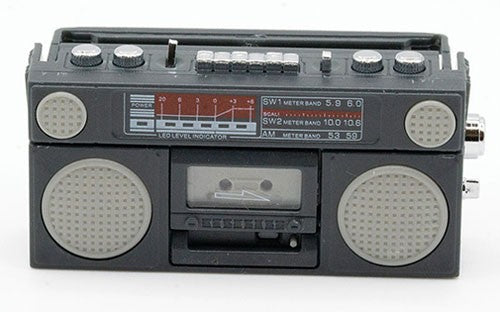 Dollhouse Miniature Realistic Boombox with Removable Cassette tape