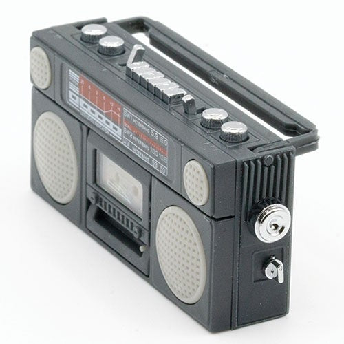 Dollhouse Miniature Realistic Boombox with Removable Cassette tape