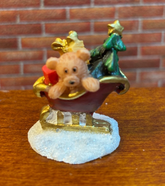 Dollhouse Miniature Tiny Sleigh Decoration