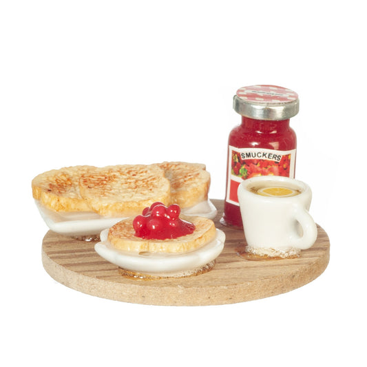 Dollhouse Miniature Toast Set on Board