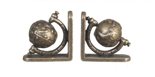 Dollhouse Miniature Small Globe Bookends, 2 Pieces