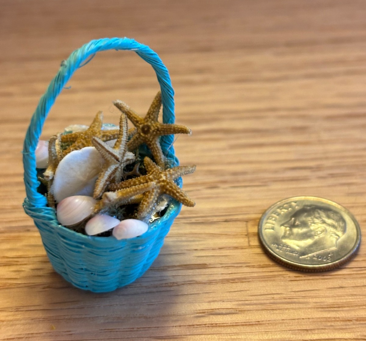 Dollhouse Miniature Basket of Shells
